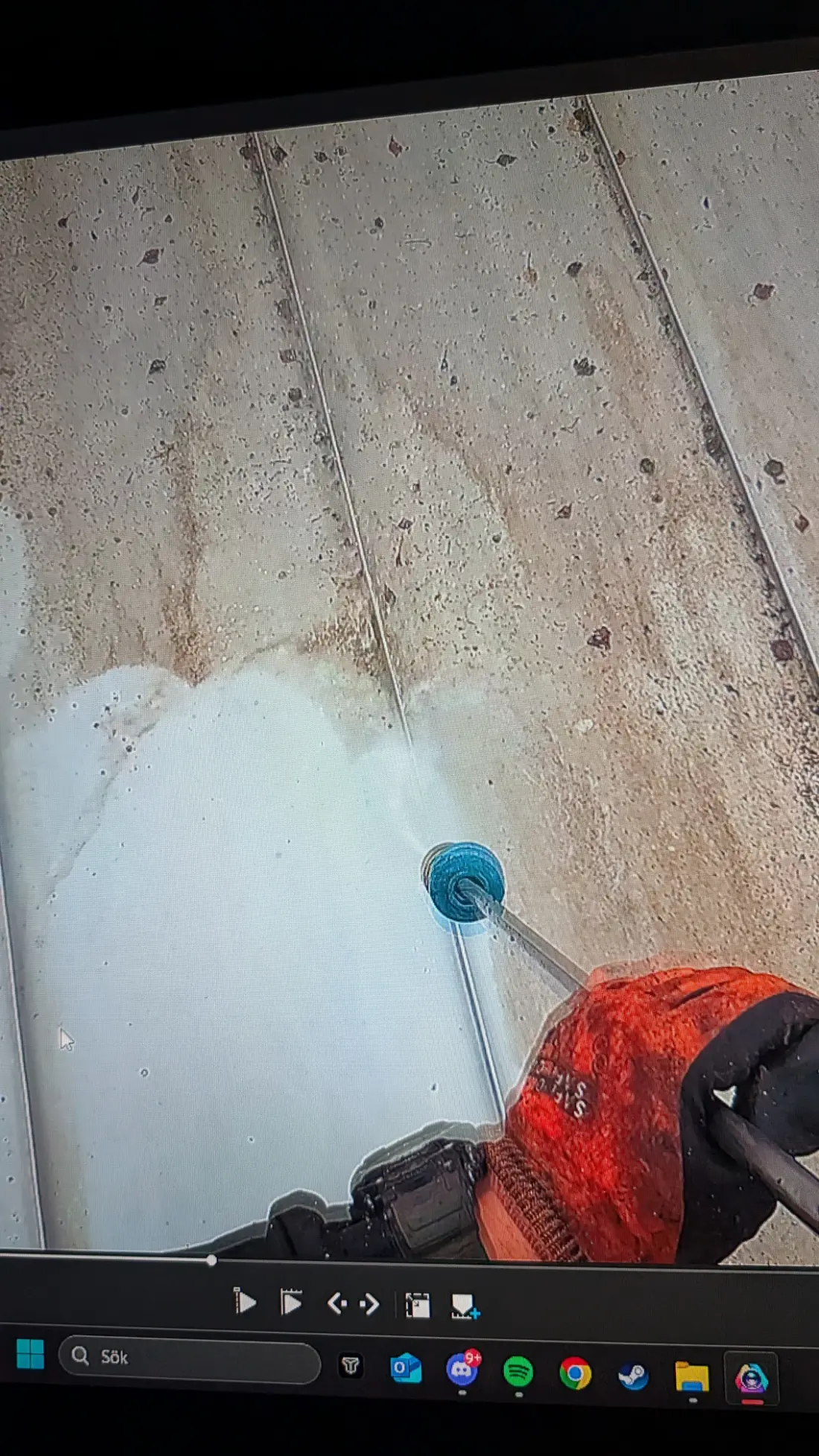 Taktvätt med vattenspray och munstycke