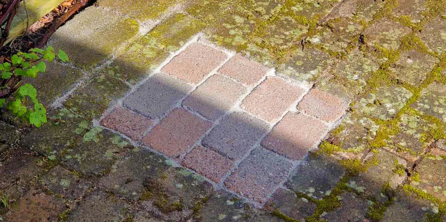 Marksten före och efter stentvätt av UNIWASH